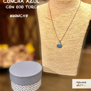 MWWCG08-Colgante de Concha Azul con Ojo Turco