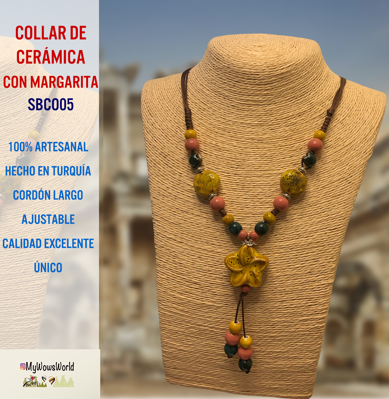 SBCO05-Collar de Cerámica con Margarita