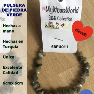 SBPU0011-Pulsera de piedras verdes